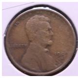 1909 S LINCOLN CENT VF