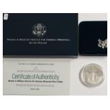 PROOF WOMEN IN MILITARY SILVER DOLLAR W BOX PAPERS