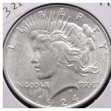 1924 CHOICE BU PEACE DOLLAR