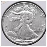 1942 WALKING HALF DOLLAR AU