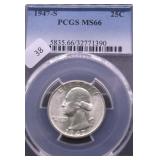 1947 S PCGS MS66 WASHINGTON QUARTER