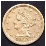 1843 O QUARTER EAGLE VF DETAILS