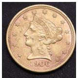 1906 QUARTER EAGLE AU