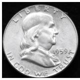 1959 GEM BU FRANKLIN HALF DOLLAR