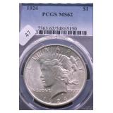 1924 PCGS MS62 PEACE DOLLAR