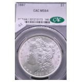 1887 CAC MS64 MORGAN DOLLAR