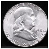 1958 CHOICE BU FRANKLIN HALF DOLLAR