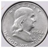 1954 D CHOCIE BU FRANKLIN HALF DOLLAR