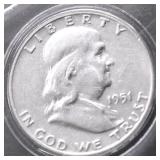 1951 D FRANKLIN HALF DOLLAR XF