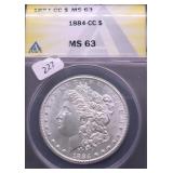 1884 CC ANACS MS63 MORGAN DOLLAR