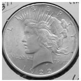 1922 CHOICE BU PEACE DOLLAR