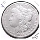 1891 CC MORGAN DOLLAR VG