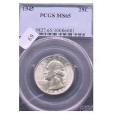 1945 PCGS MS65 WASHINGTON QUARTER