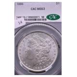 1886 CAC MS63 MORGAN DOLLAR