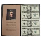 UNCUT SHEET OF GEM BU 20 $ STAR FEDERAL RESERVE NO