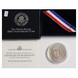 WHITE HOUSE SILVER DOLLAR W BOX PAPERS