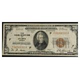 1929 20 $ NATIONAL CURRENCY VF