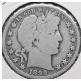 1899 O BARBER HALF DOLLAR VG