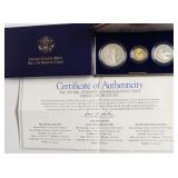 PROOF GOLD HALF EAGLE SILVER DOLLAR,HALF W BOX PA