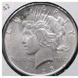 1923 CHOICE BU PEACE DOLLAR