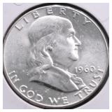 1960 CHOICE BU FBL FRANKLIN HALF DOLLAR
