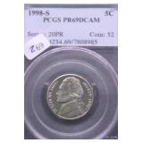 1998 S PCGS PF69DC JEFFERSON NICKEL
