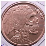 1  OZ .999 COPPER ROUND