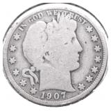 1907 D BARBER HALF DOLLAR G