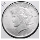 1922 CHOICE BU PEACE DOLLAR