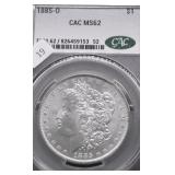1885 O CAC MS62 MORGAN DOLLAR