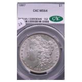 1887 CAC MS64 MORGAN DOLLAR