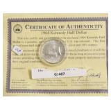 GEM BU 1964 KENNEDY HALF DOLLAR
