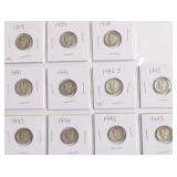13 MERCURY DIMES
