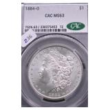 1884 O CAC MA63 MORGAN DOLLAR