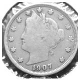 1907 V NICKEL VG