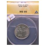 2001 D ANACS MS66 WASHINGTON QUARTER