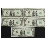 5 CONSECUTIVE SERIAL NUMBER 1969 GEM FEDERAL RESER