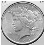 1922 PEACE DOLLAR AU