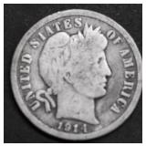 1914 D BARBER DIME VG