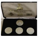 2001 SILVER CASINO CHIPS W BOX  PAPERS