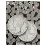 MERCURY DIME COLLECTION 1916 UP NO KEYS VG /BU 67