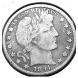 1894 BARBER HALF DOLLAR F
