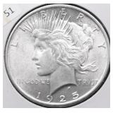 1925 CHOICE BU PEACE DOLLAR