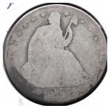 1854 O SEATED HALF DOLLAR AG