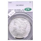 1887 CAC MS64 MORGAN DOLLAR
