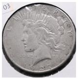 1927 S PEACE DOLLAR VF