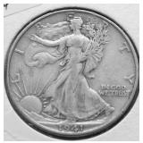 1941 S WALKING HALF DOLLAR XF