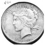1922 D PEACE DOLLAR  VF