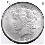 1922 CHOICE BU PEACE DOLLAR