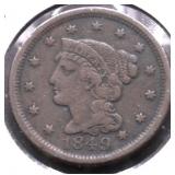 1849 LARGE CENT VF